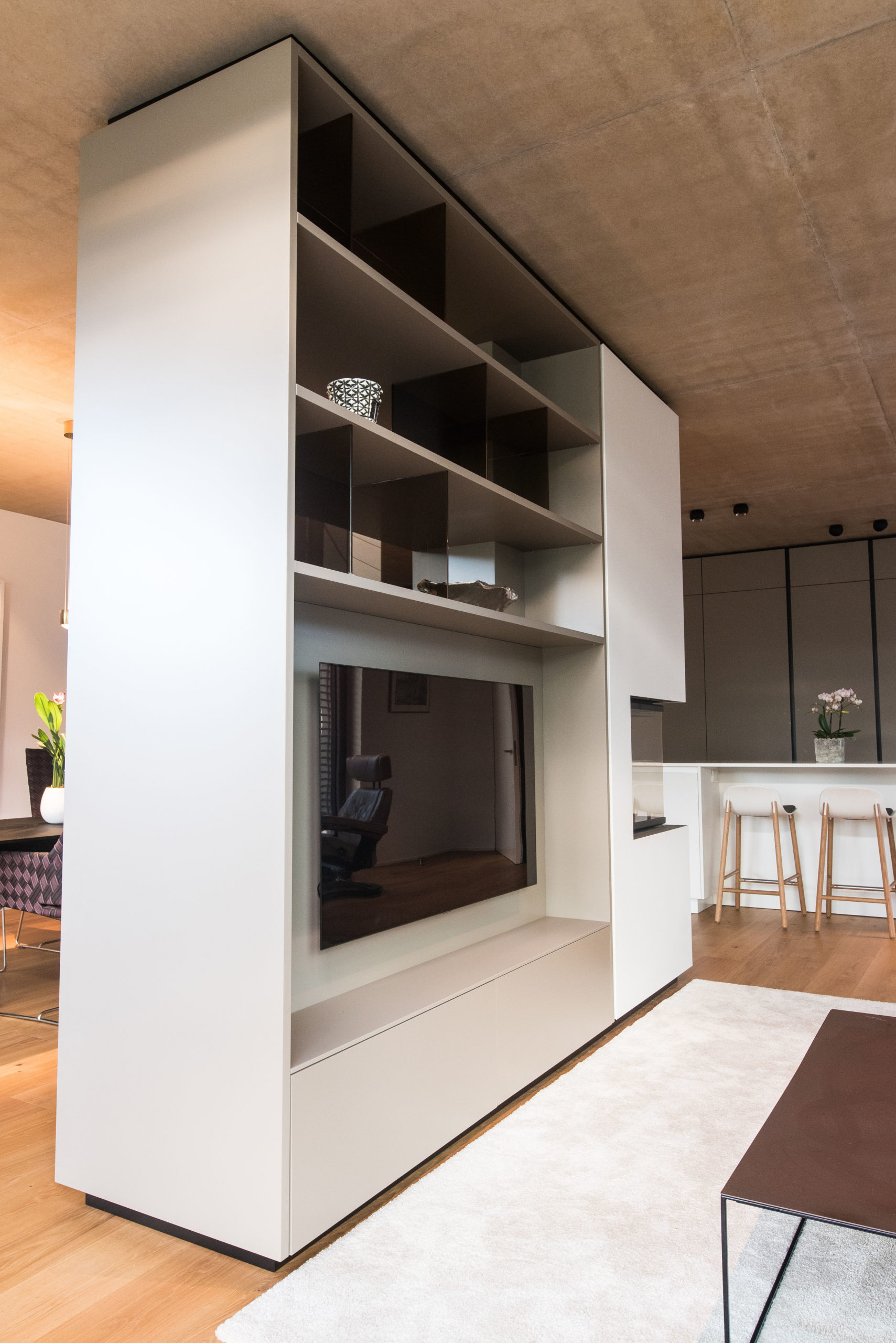 Meuble Tv bibliotheque design sur mesure Luxembourg