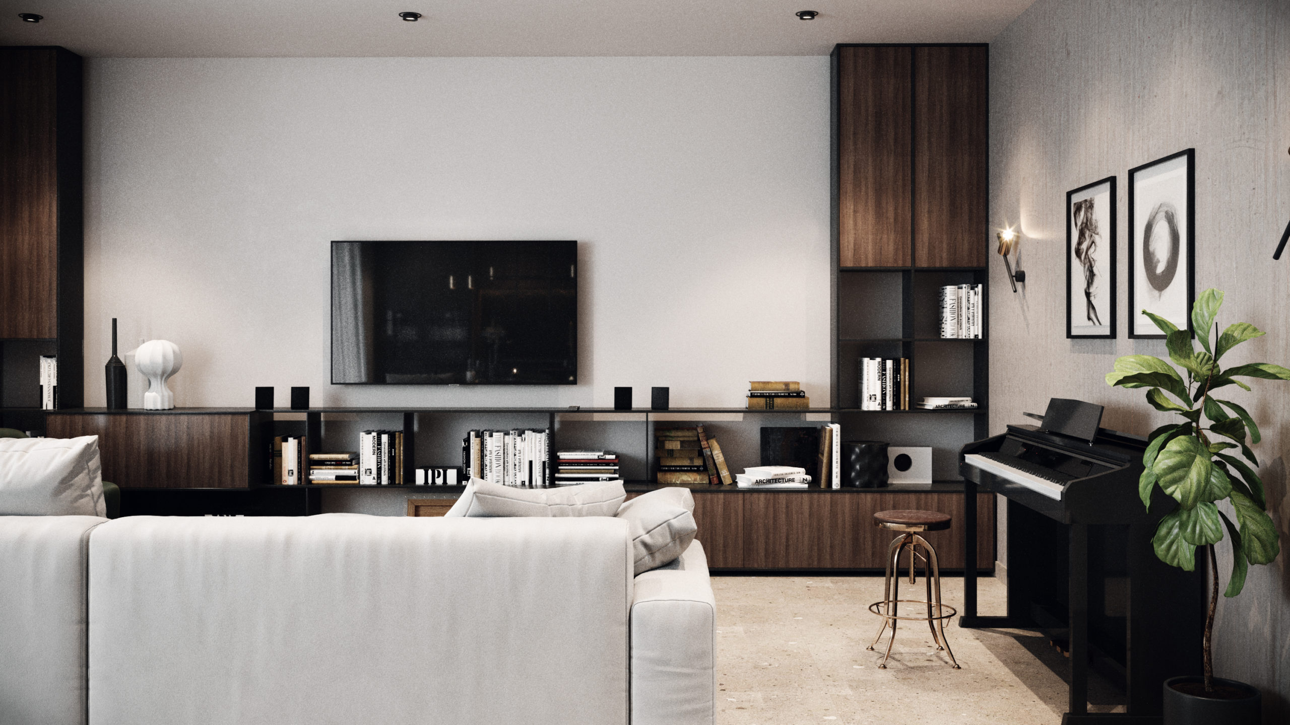 Image 3D projet architecture decoration penthouse Luxembourg